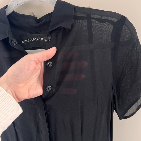 Reformation 100% Silk Black Dress - XS - Picture 5 of 7